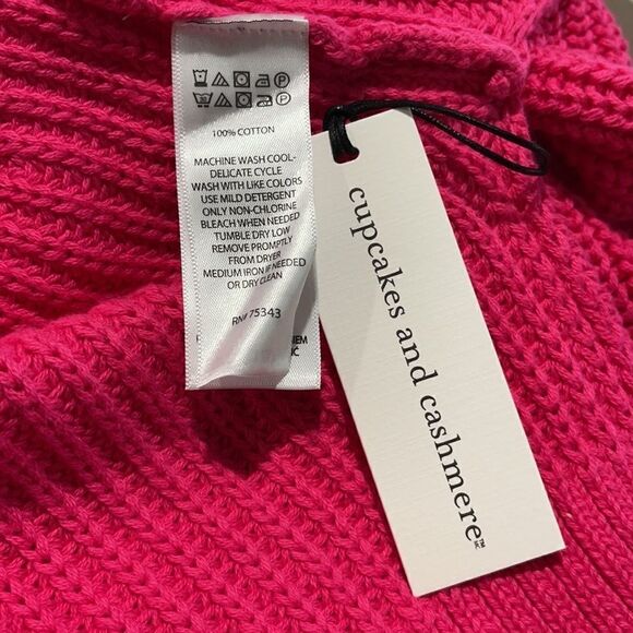 Cupcakes & cashmere Pink Mock Turtleneck Oversized Sweater Sz L - Picture 12 of 12
